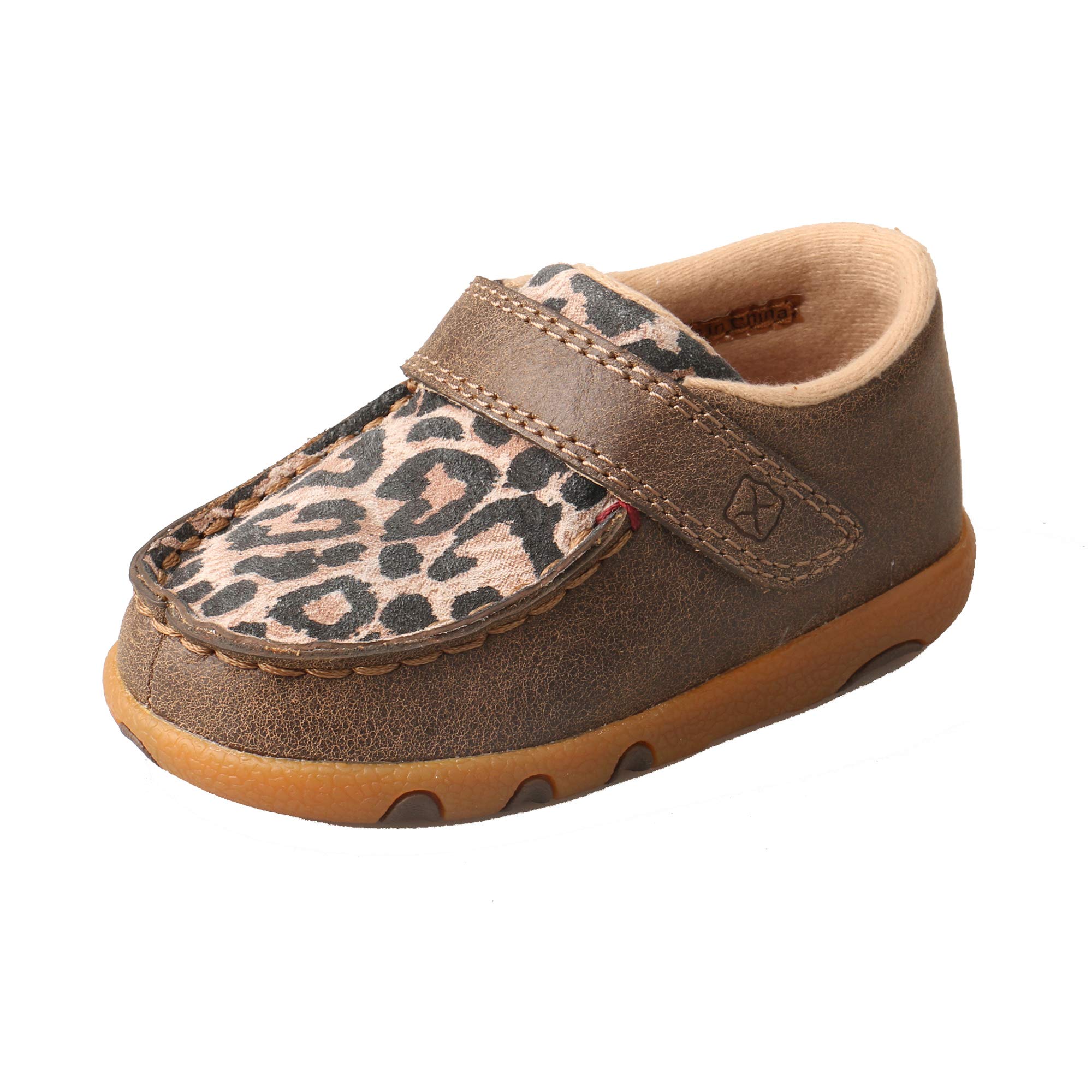 Boots Boys Infant Driving Mocs Bomber/Leopard 8 Brown