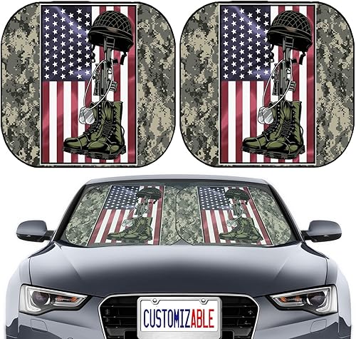 Maizi - Parasoles de automóvil de 2 piezas de ajuste universal para parabrisas de automóvil. Se adapta a la mayoría de las camionetas, sedanes, van,