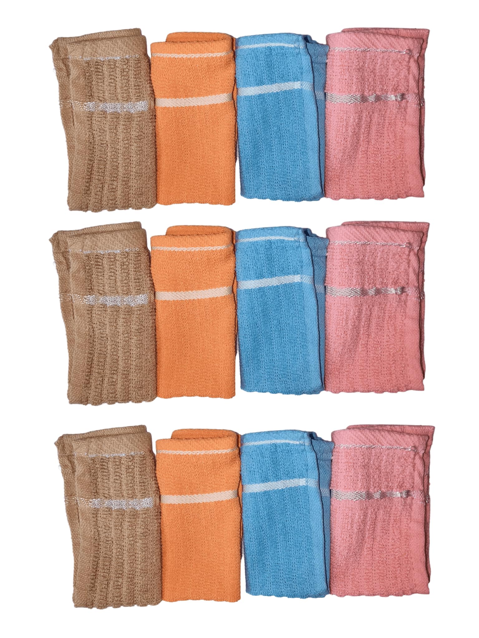 Face Towel Handkerchief Rumal 400GSM Soft and Absorben solid Face Towels for girls Women's, Kids and Newborn Babies Set of 4 Multicolor-image-38
