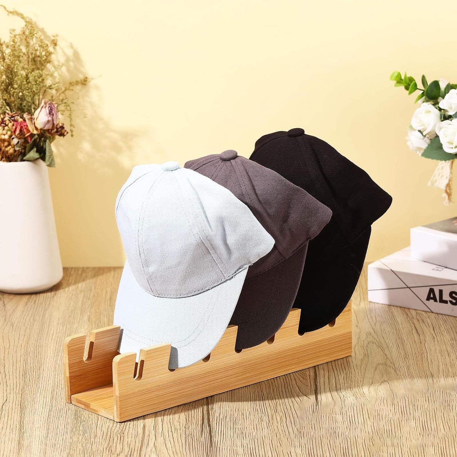 Amazon｜木製ハットラック、デスクハットスタンド | 木製帽子ラック