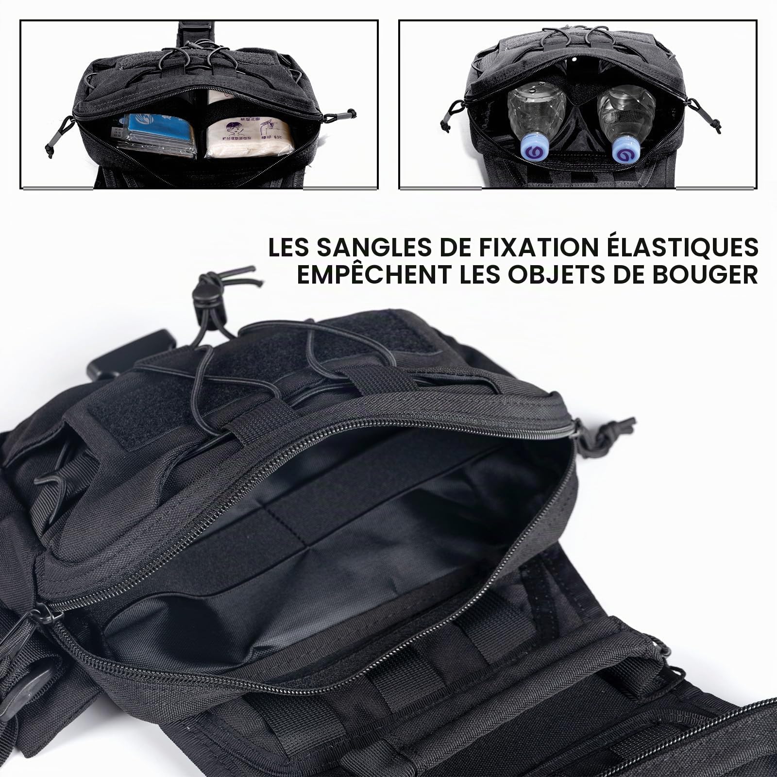 EXCELLENT ELITE SPANKER Sac à Dos pour Chien Hound Sac à Dos de Selle pour Le Voyage, Le Camping et la randonnée pour Chiens de Moyenne et Grande Taille avec 2 Poches latérales spacieuses(BLK-L)