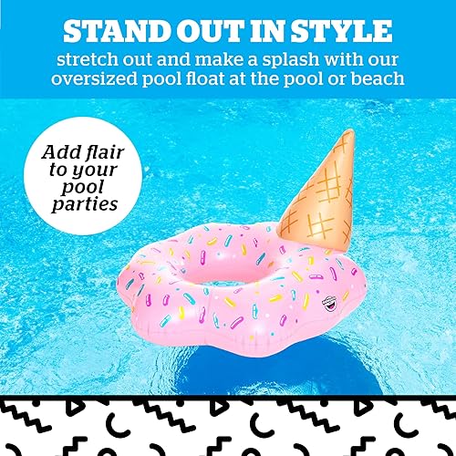 Miniatura 2 de BigMouth Inc. - Flotador de piscina de helado de fusión, tubo de natación de vinilo grueso, 4 pies de ancho, soporta 200 libras e incluye kit de