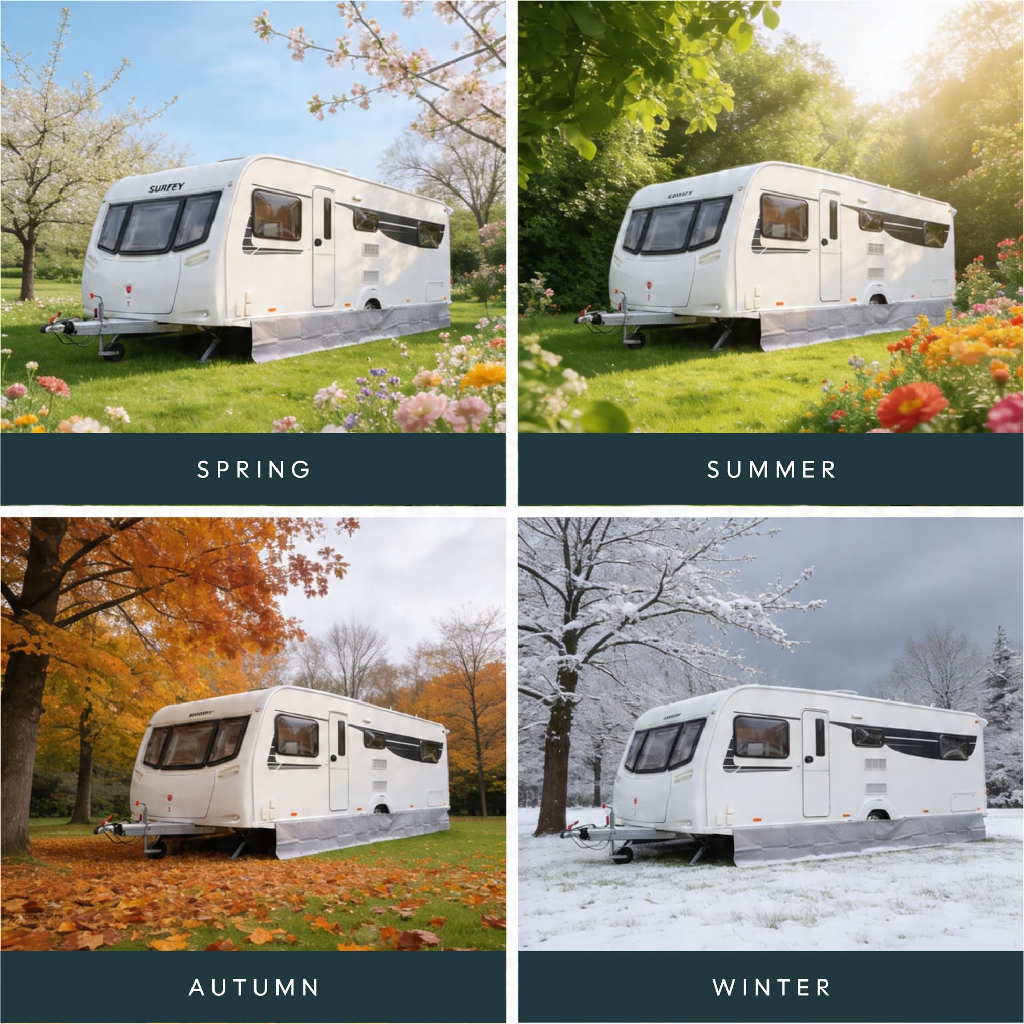 Leisurewize - Luxury Caravan Draught Skirt 6m x 500mm – UV-Resistant PVC Weatherproof Awning Skirt with Reinforced Edging, Motorhome & Touring Caravan Wind and Draught Protection - 5