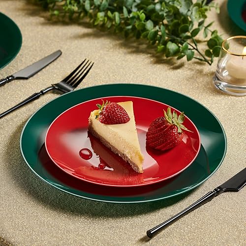 Miniatura 2 de PLASTICPRO El juego de 32 platos combinados incluye platos de 16-7 pulgadas y platos de 16 a 10 pulgadas, platos de plástico negro de alta calidad,