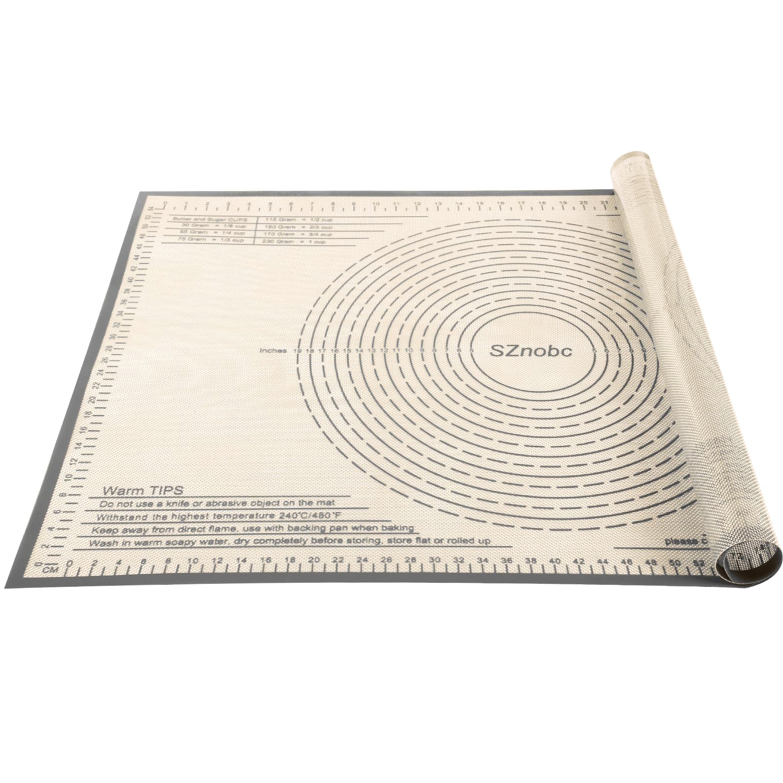 Tapete de silicona antiadherente para repostería de 36 x 24 pulgadas, perfecto para masa, tabla de pastelería, tapete de encimera de cocina, para masa, pastelería, corteza de pastel, fondant,