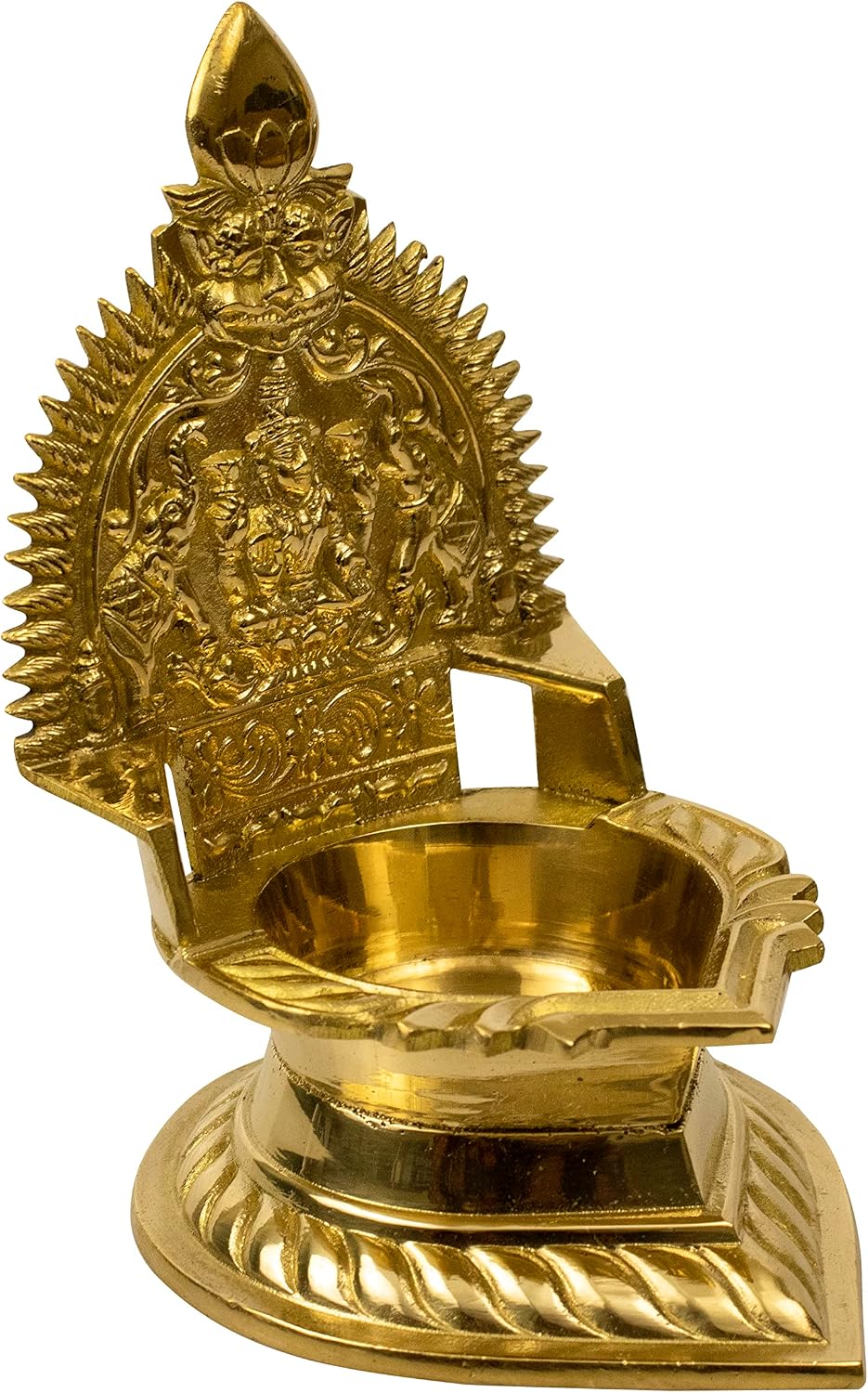 Putrika Traditional Brass Kamachi Diya for Puja Deepam Oil Lamp for Home | Temple Kamatchi Devi Maa | Hindu Kamatchi Amman Vilakku-Big