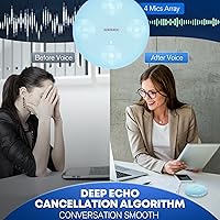 Vista 6 de Altavoz de conferencia Bluetooth M4 con reducción de ruido AI, resúmenes de IA, transcripción AI con soporte de 60 idiomas, captación de voz 360° a