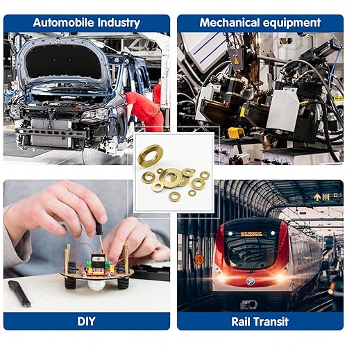 Miniatura 8 de NINDEJIN Juego surtido de 315 arandelas de latón, arandelas planas métricas, 9 tamaños, juego surtido para tornillos M2 M2.5 M3 M4 M5 M6 M8 M10 M12