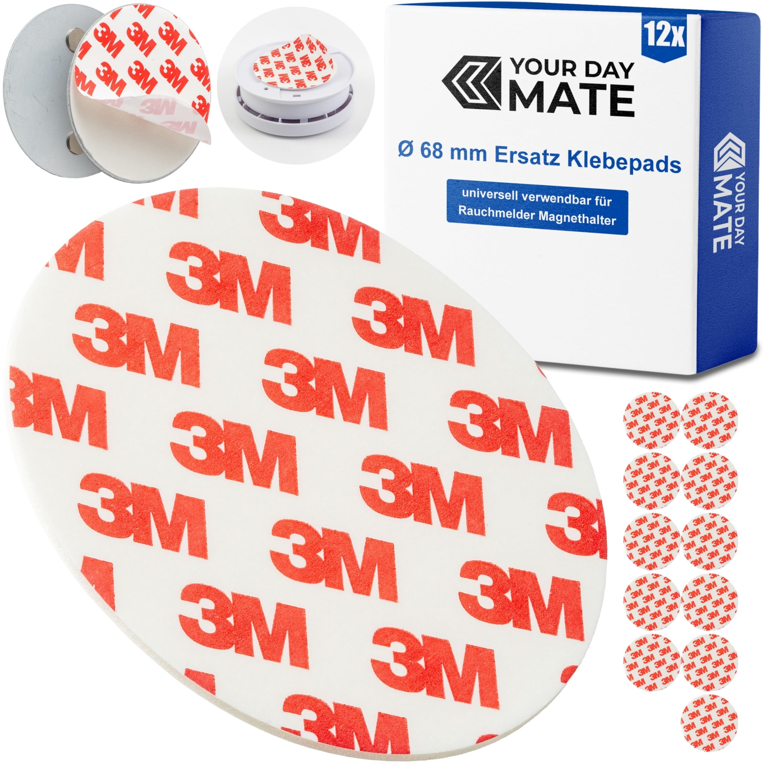 ECENCE Supporto Magnetico Per Rilevatore Di Fumo - Holder Autoadesivo Per Rilevatore Fumo E In-cendi Da 50mm - Supporto Adesivo Magnetico Per Rilevatori Di Fumo - 1 Pezzi - Foto 2