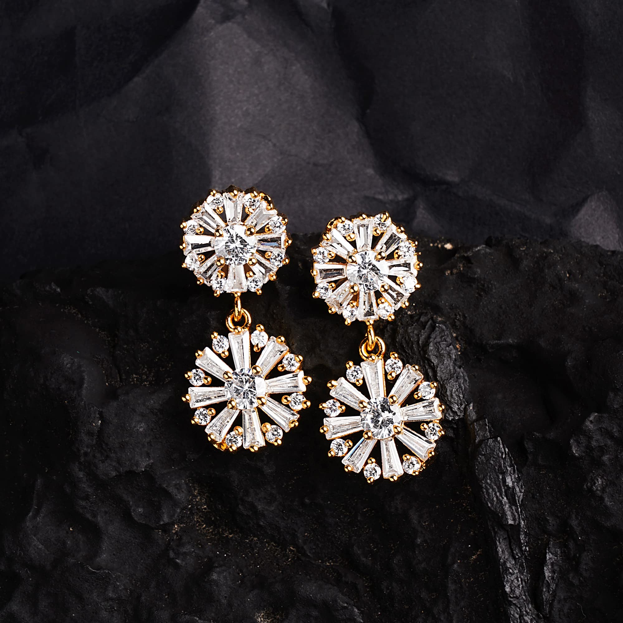 AAA+ Zircon Diamond Dangle Earrings