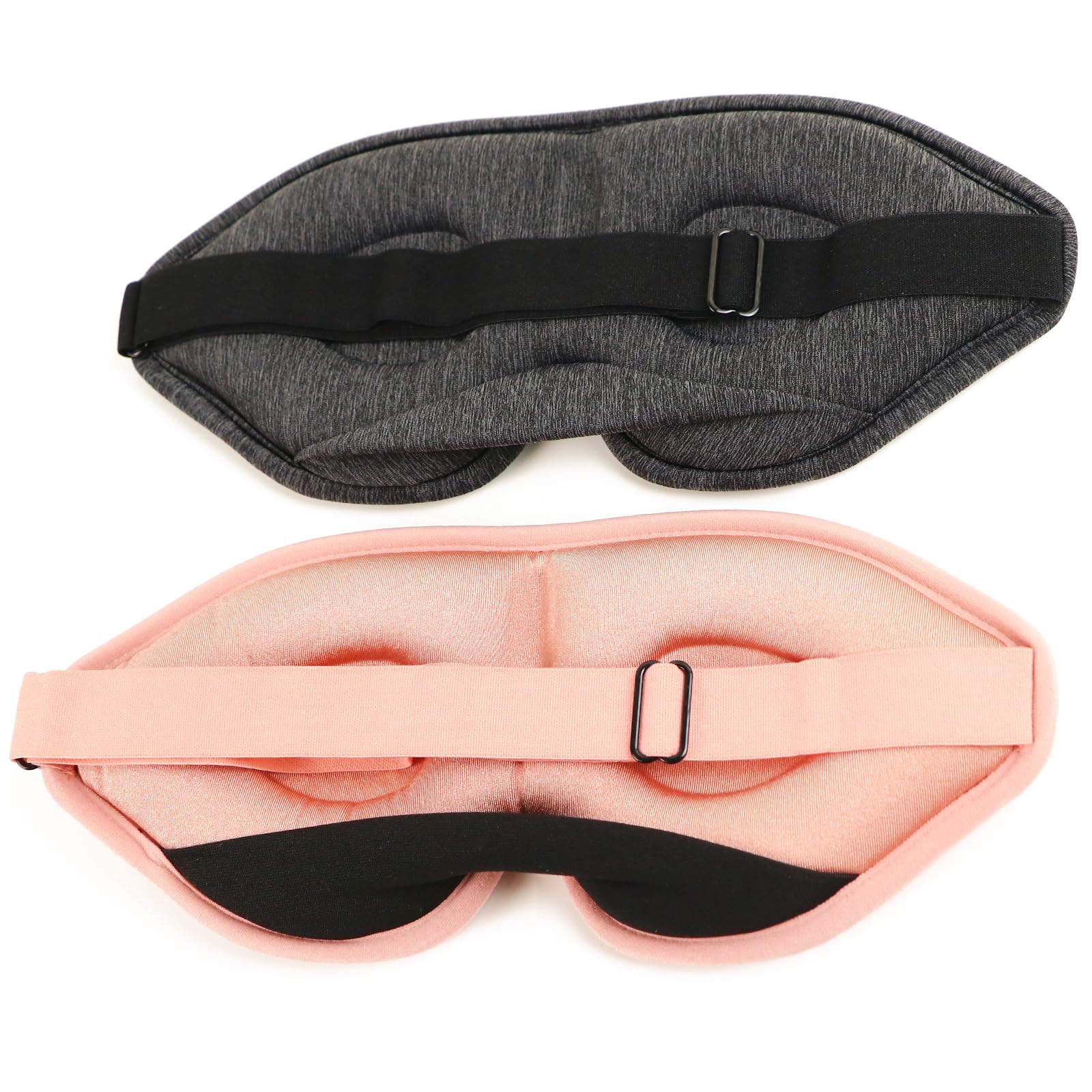 Photo 1 of 2 Pack Sleep Masks 3D Contoured Eye Mask for Sleeping Upgraded Slanted Nose Wing Light-Blocking Fits Side Sleepers