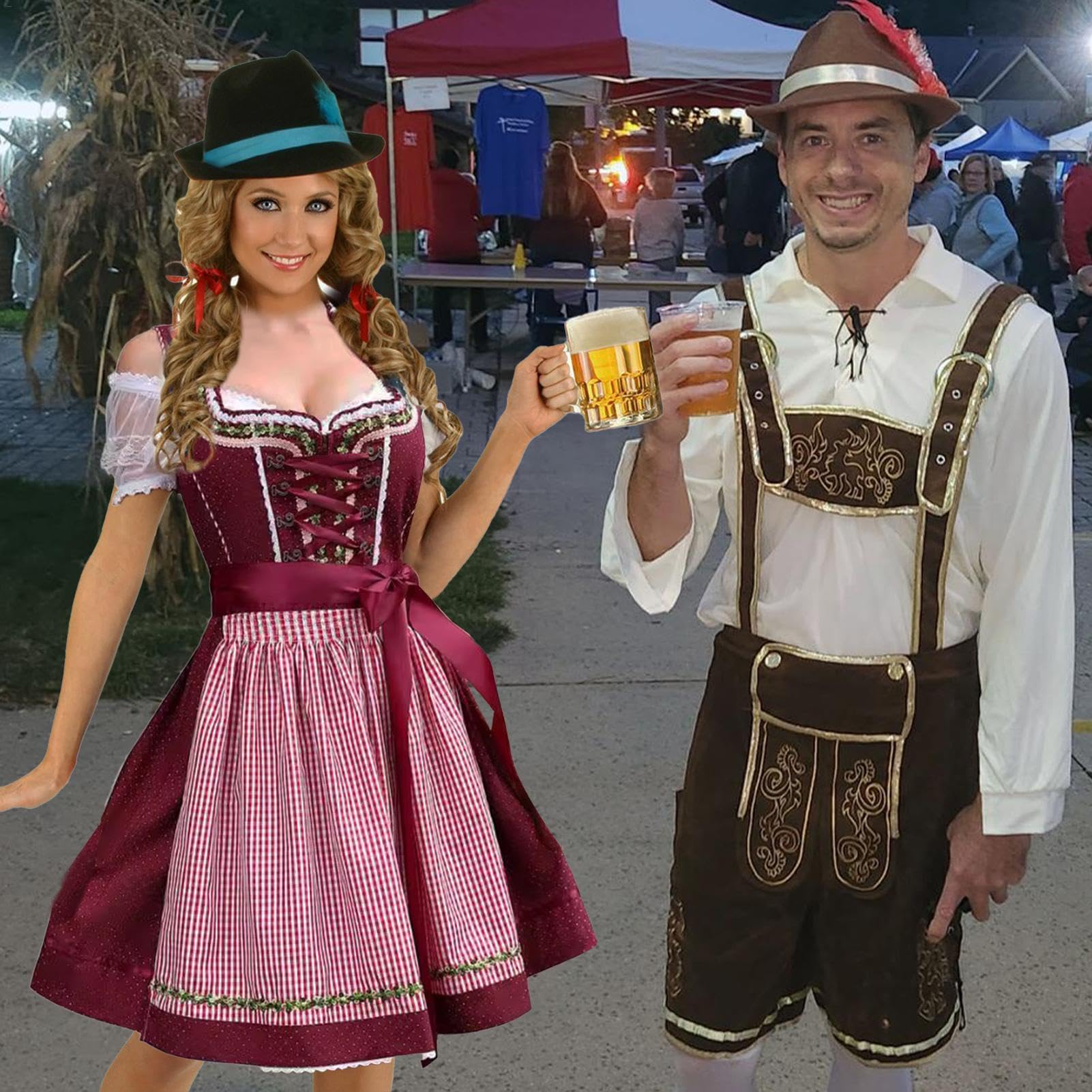 Oktoberfest damskie sukienki | tradycyjny niemiecki kostium damski, niemiecka sukienka na Oktoberfest, sukienka na Halloween, niemiecki strój, karnawałowy strój na Oktoberfest, sukienka Dirndl Women,