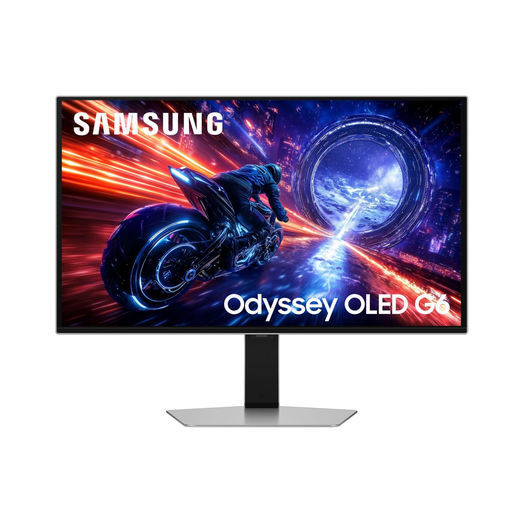 Samsung Monitor Gaming Odyssey OLED G6 (S27FG602SU), Flat, 27'', 2560x1440 (QHD), 16:9, QD-OLED Glare Free, 500Hz, 0,03ms (GtG), Compatibilità G-Sync, HDMI, DP, Ingresso Audio, HAS, Pivot