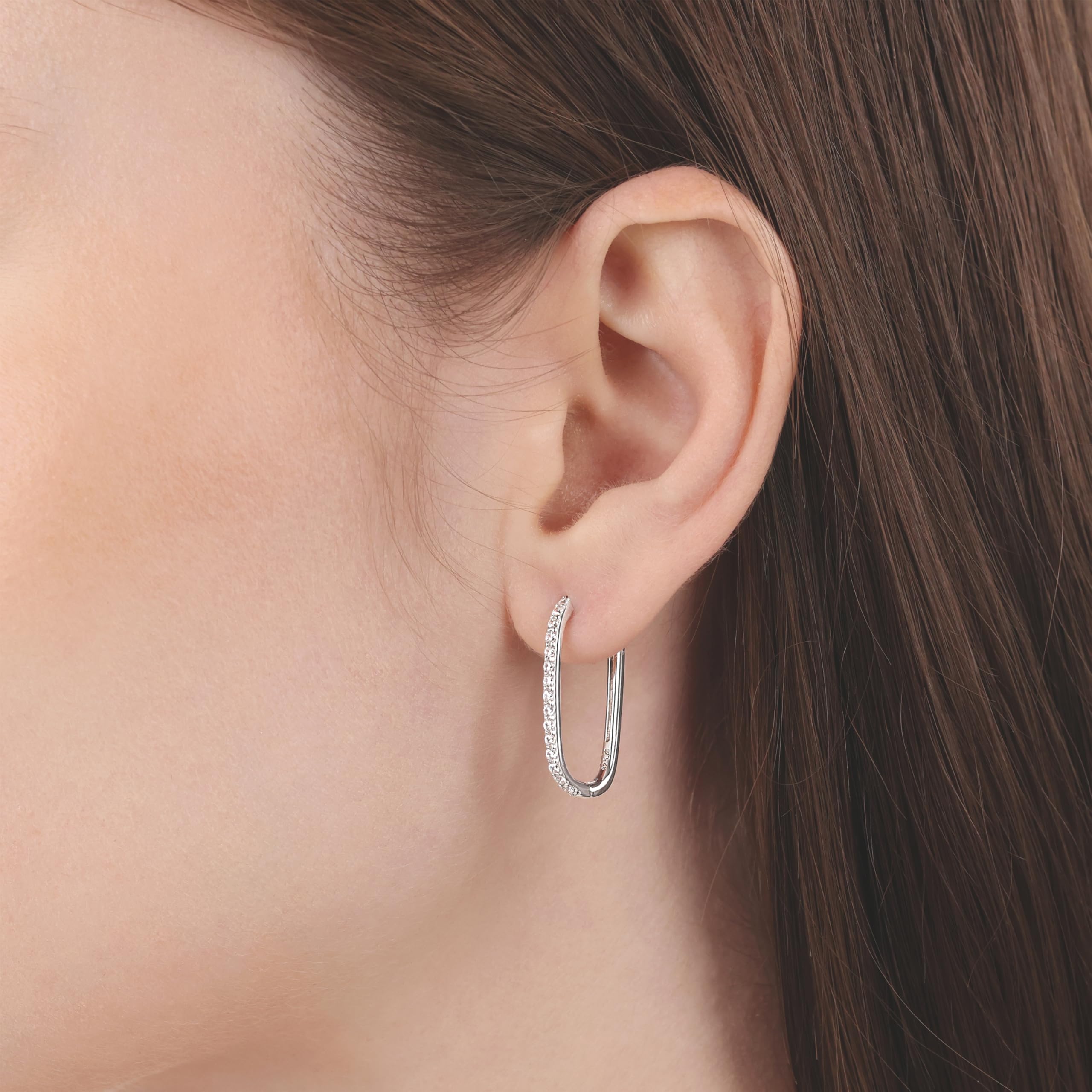 Tom Tailor Creolen für Damen, Sterling Silber 925, mit Zirkonia, 23 mm, silber, Geschenkidee, Ohrschmuck, Damenschmuck, 2100561