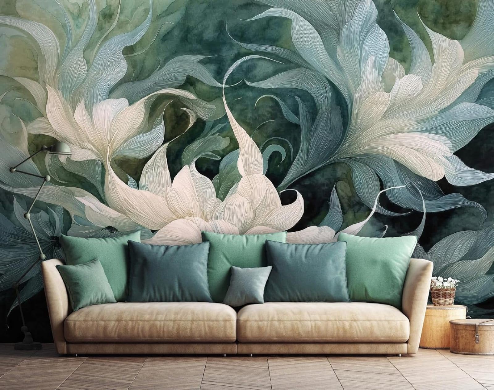 Kfjhgbdshhj 3D Mural Photo Mural-Wallpaper - Flowers - For Living Room Bedroom - 3D Effect - Natural,430Cmx300cm Poster - Wall Sticker - Frameless Picture