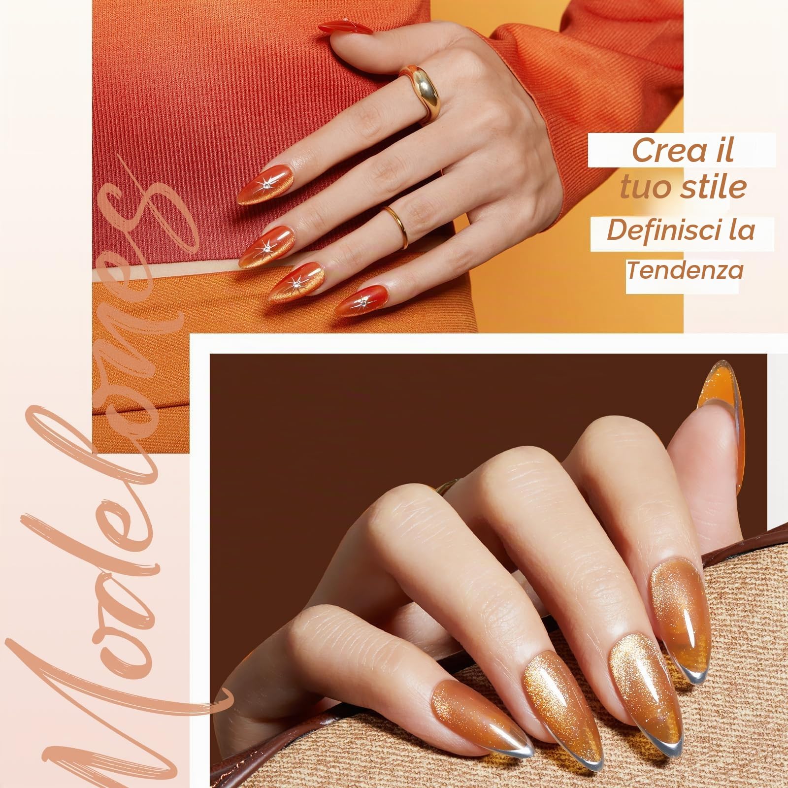 Modelones Unghie Finte con Gel Unghie Kit, 500 PCS Unghie Finte con Colla, Primer per Unghie Lampada LED e Colla per Unghie 4 in 1, Tip Unghie, Estensioni per Unghie, Nail Art kit Mandorla
