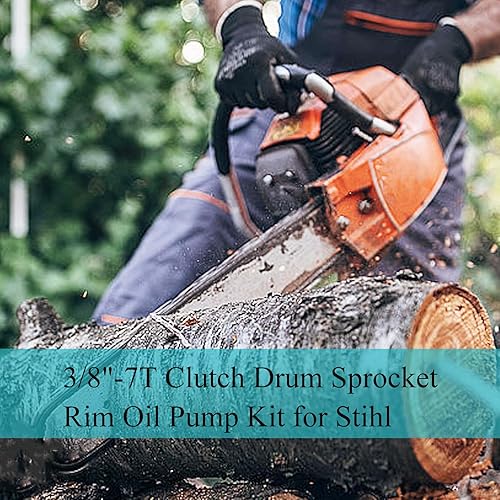 Miniatura 4 de Kit de bomba de aceite de rueda dentada de tambor de embrague de 3/8"-7T para Stihl 044 046 MS341 MS361 MS362 MS362C MS380 MS381 MS440 MS441 MS460