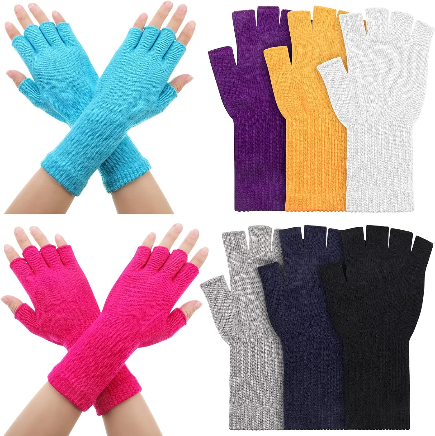 Satinior Fingerless Gloves Soft Hand Warmer for Kuwait Ubuy