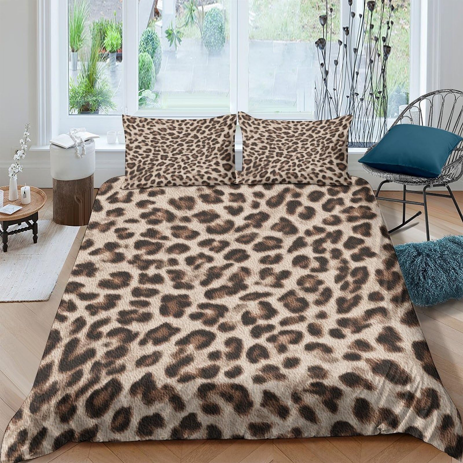 Ctjqhvkz Style-5 3D Printed Leopard Pattern Fitted Sheet Microfiber Soft Animal Print Mattress Cover For Bedroom Dorm Home Decor Single（135X200cm）