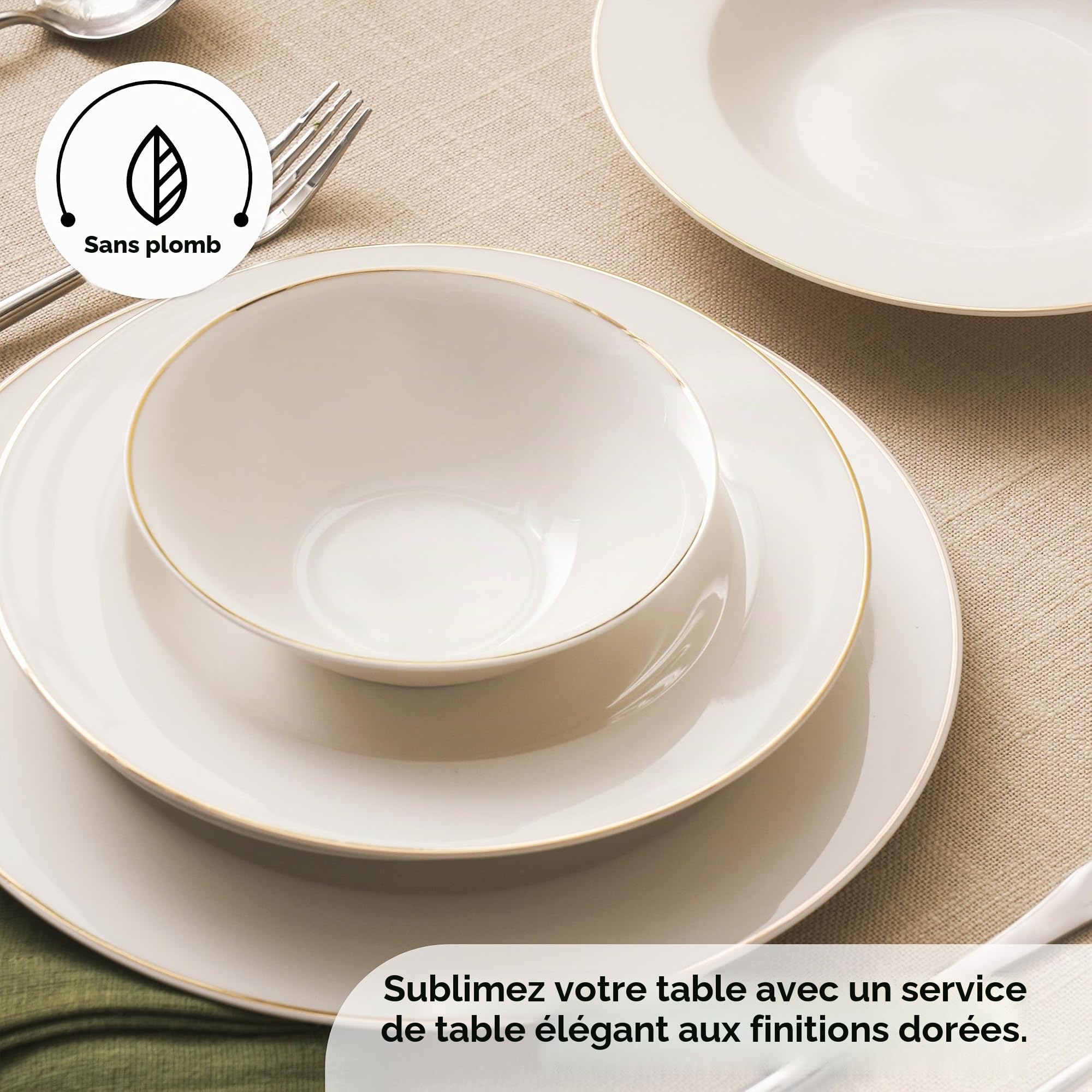 Karaca Lexi Platin Service De Table 56 Pièces Pour 12 Personnes Service De Vaisselle Pour 6 Personnes Avec Tasse Service De Table En Porcelaine