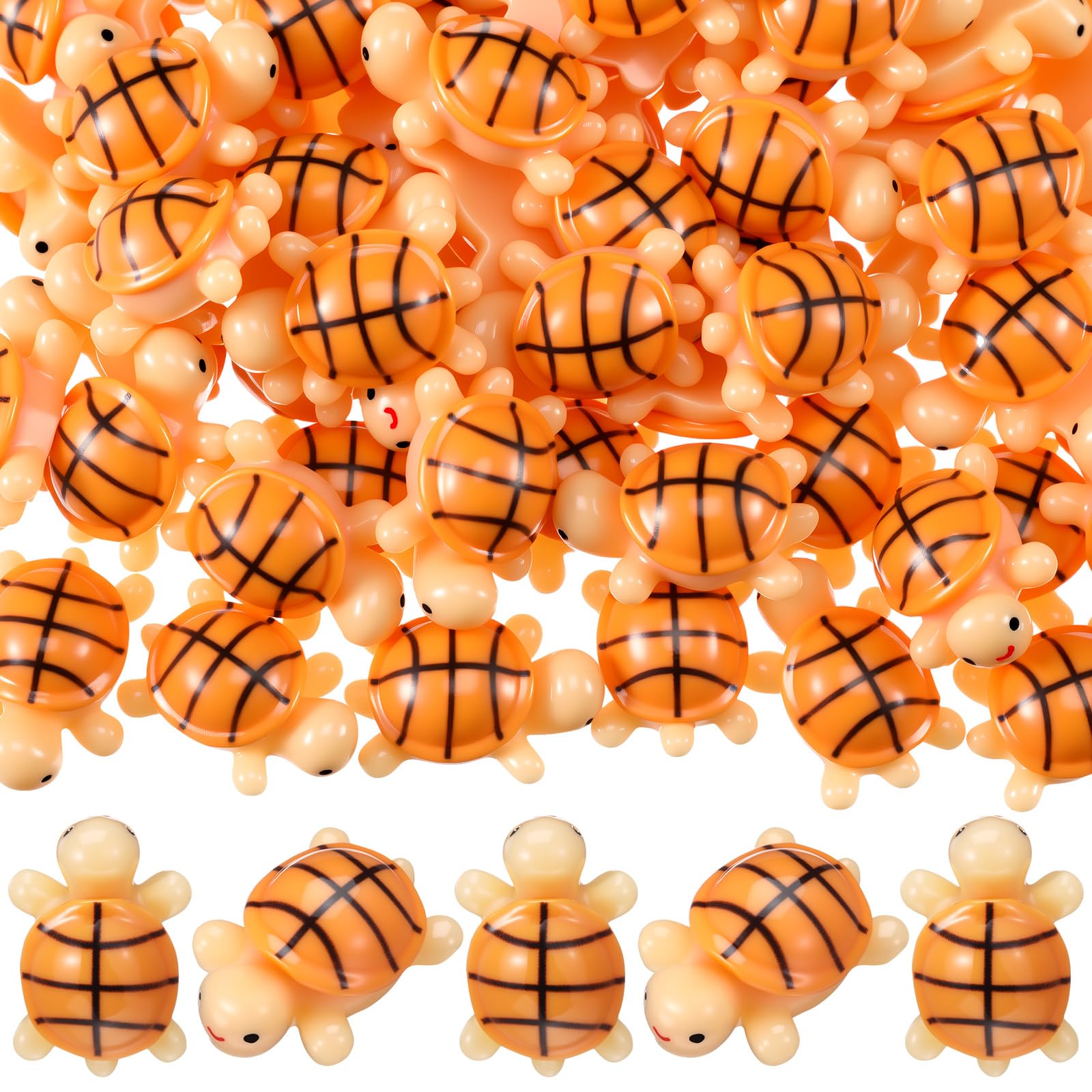 Bucherry 100 Pcs Basketball Mini Resin Turtles Basketball Tiny Turtle Bulk