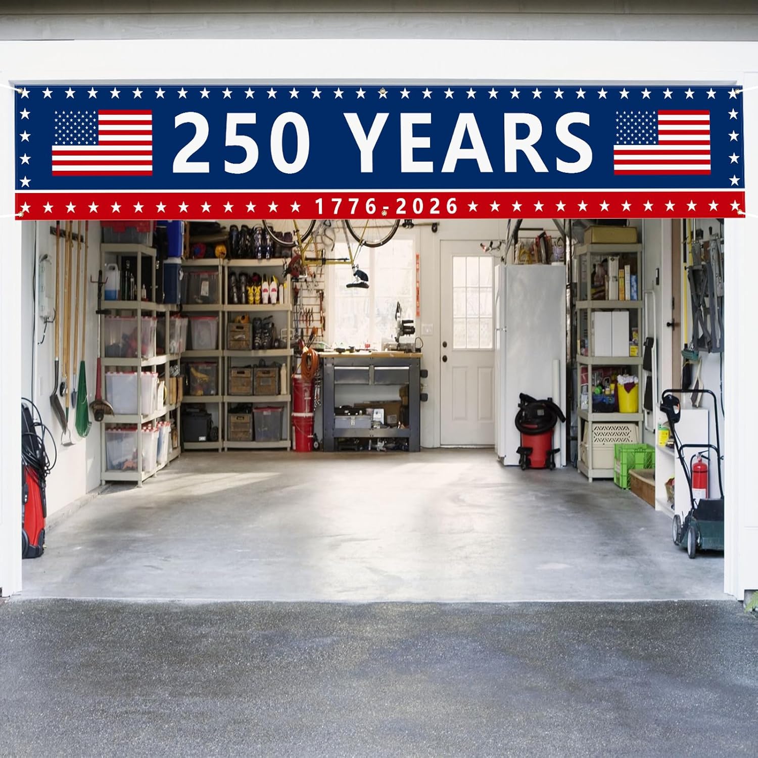 Probsin 250th Anniversary Banner 120" x 20" Freedom 250 Years Birthday 1776-2026 American Flag Patriotic Party Supplies Home Decorations for Outdoor, Indoor, Yard, Garden, Porch, Lawn - Image 6