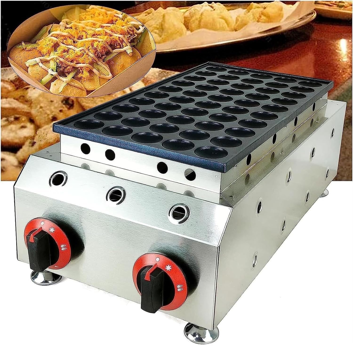Amazon | 50穴 LPGガスノンスティックワッフルメーカー 空気圧2800Pa 