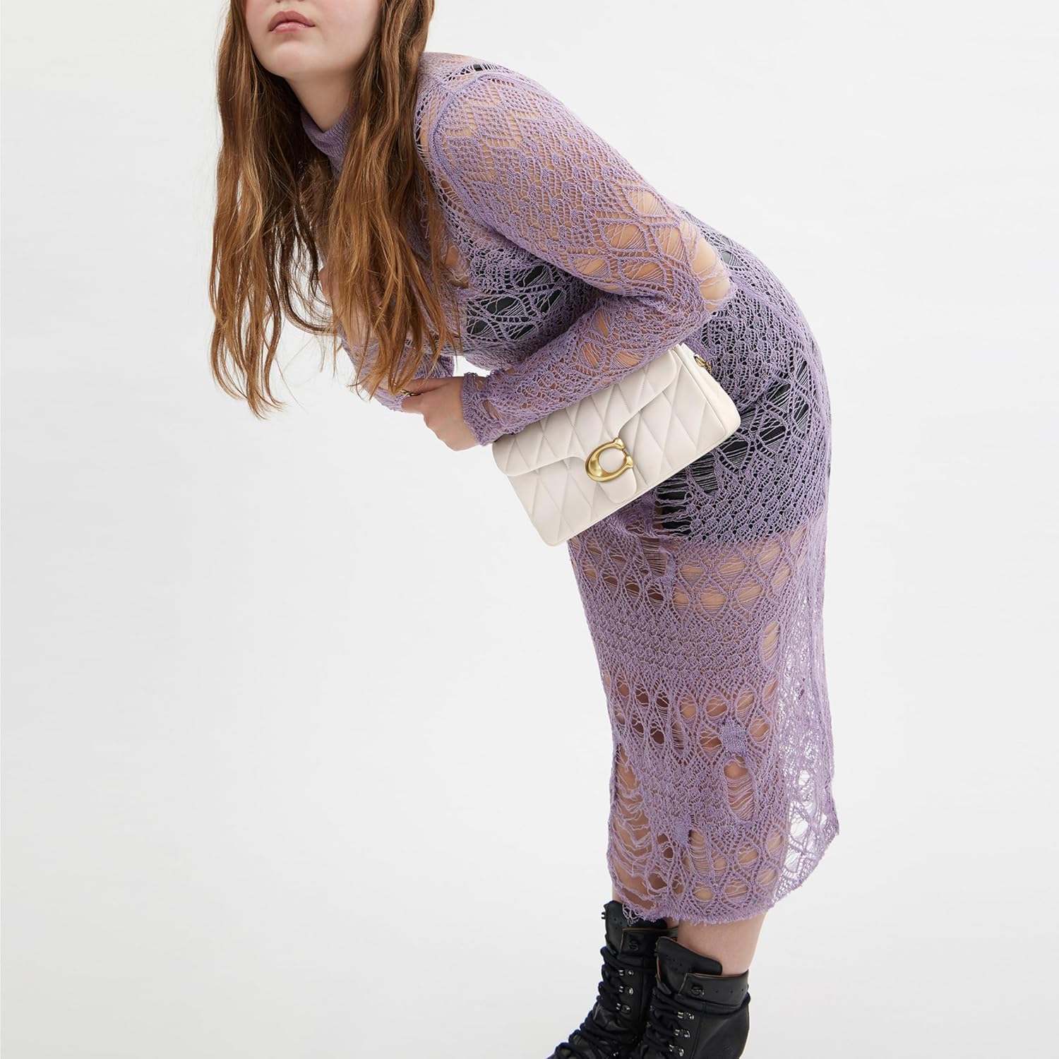 COACH Womens Tabby Shoulder Bag 26 With Quilting Chalk Small - Image 2