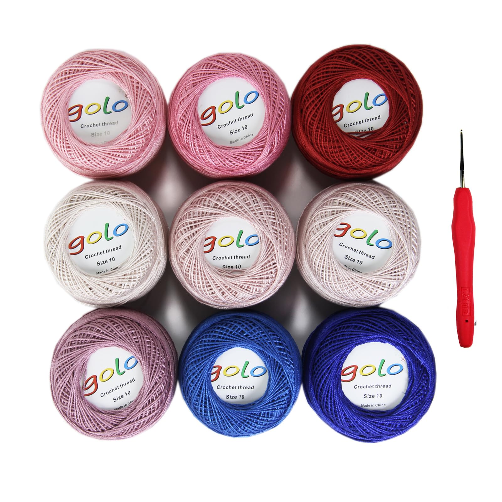 golo Crochet Thread Size 10 Cotton Yarn for Crochetting Yarn for Hand Knitting Crochet Yarn