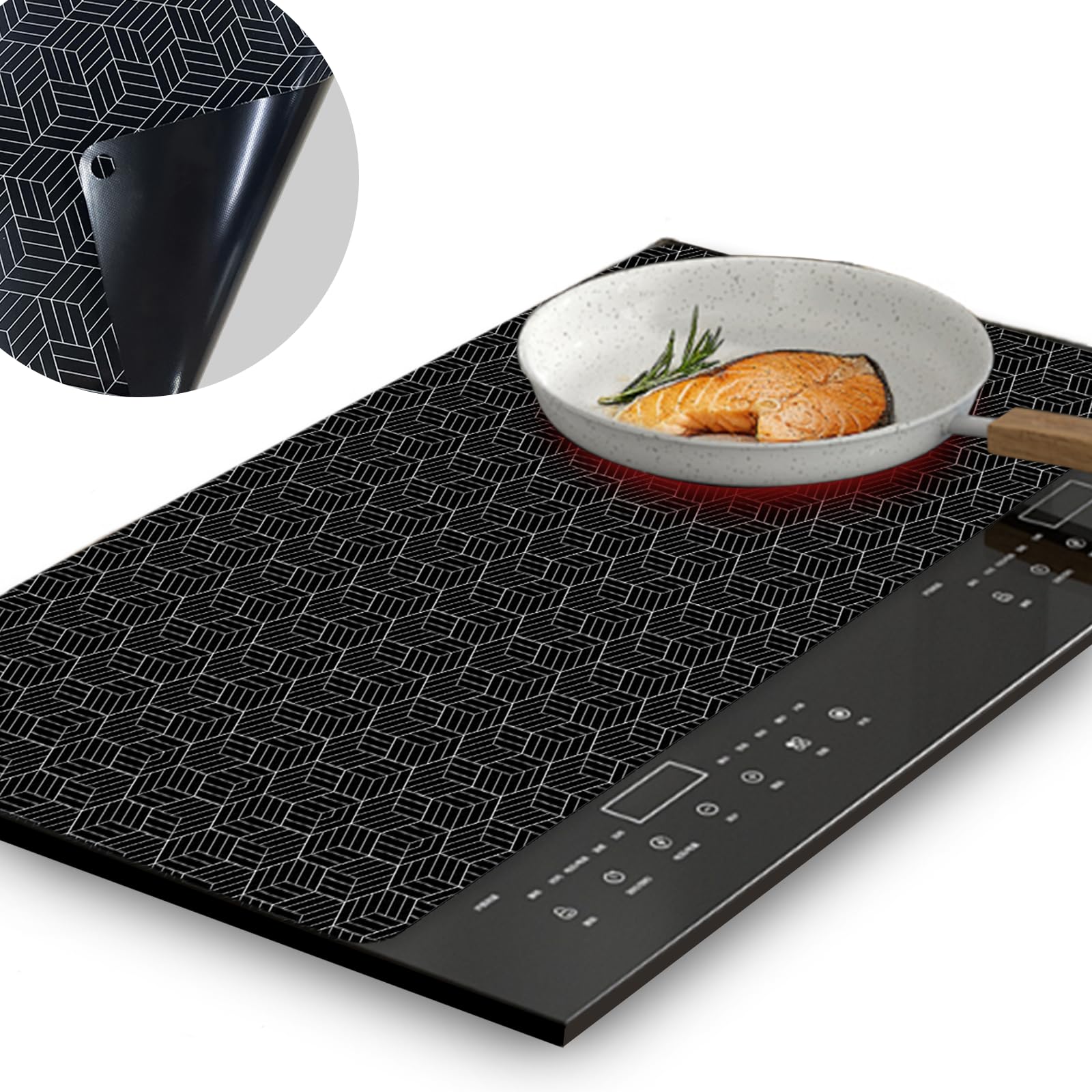 Protege Plaque De Cuisson Tapis De Protection Pour Plaque De Cuisson à Induction 20.4x30.7 Pouces, Couvre-Brûleurs Électriques Anti-Rayures Comme Dessus En Verre Tapis De Protection Induction