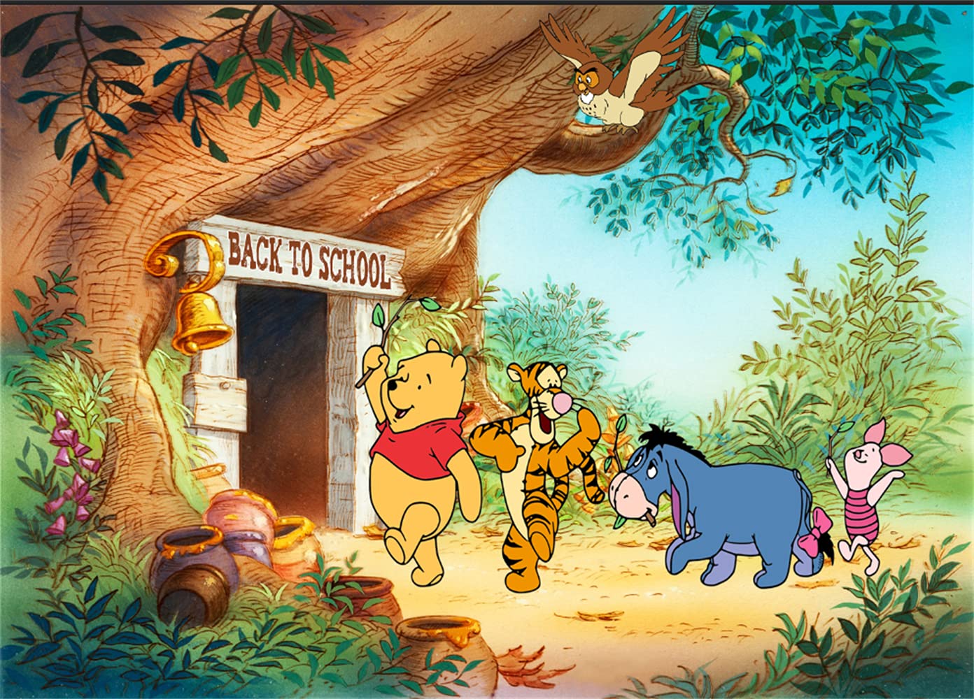 Buy YouRan Winnie The Pooh and Friends Backdrop 7x5 Back to School Pooh