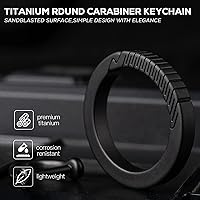 Vista 4 de Mosquetón redondo de titanio TISUR, anillo de resorte para llaves con gancho en D, mosquetón pequeño para llaves del coche