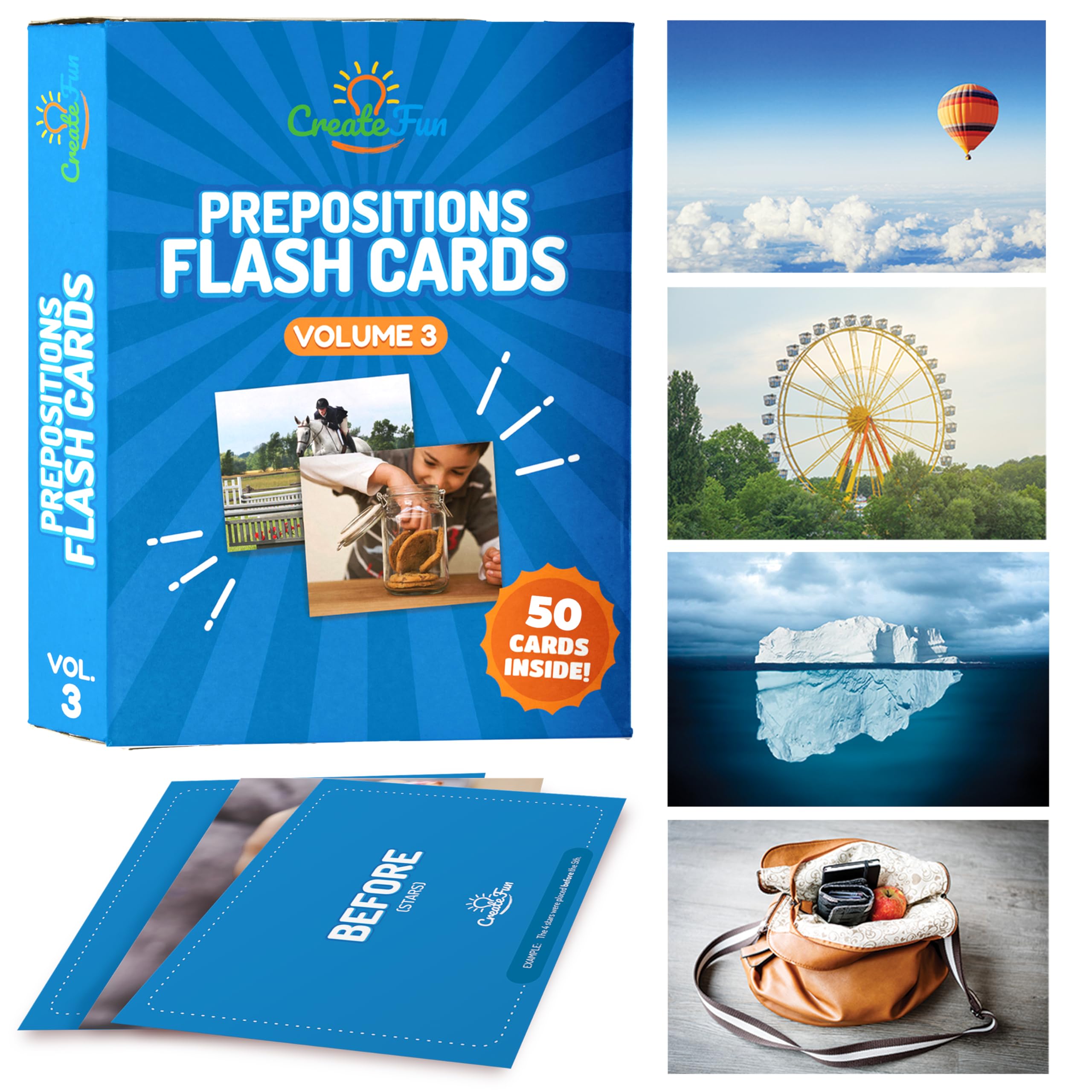 Prepositional Development 50 Preposition Flash Cards Vol 3 Vocabulary Development Includes 7 ...