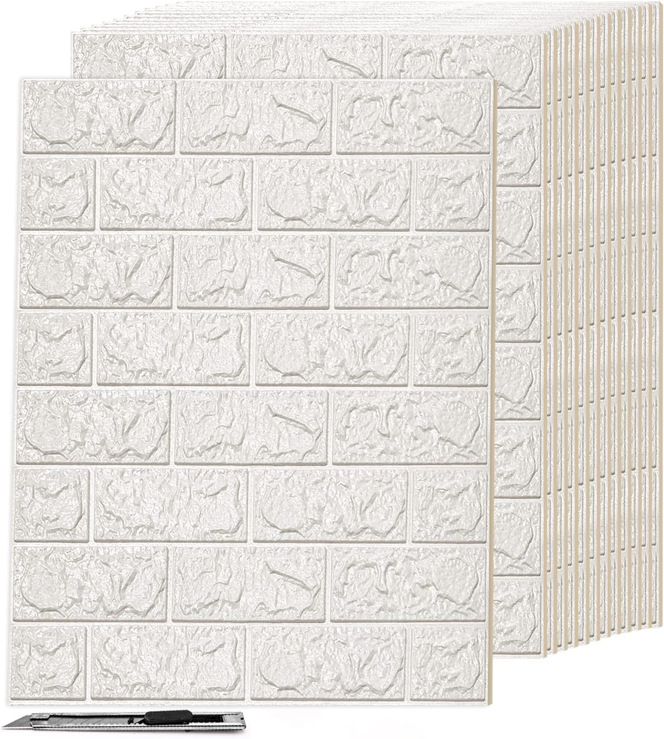 Art3d 44 Square Feet (Pack of 30) Wall Panel Foam, White