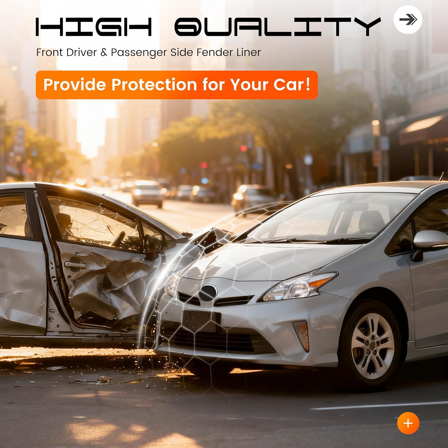 ALMULOO Front Fender Liner Compatible with 2010-2015 Toyota Prius Replacement for TO1248158 TO1249158 5387647070 5387547030 w/o Insulation Foam Wheel Liner Splash Shields Guard Inner Panel