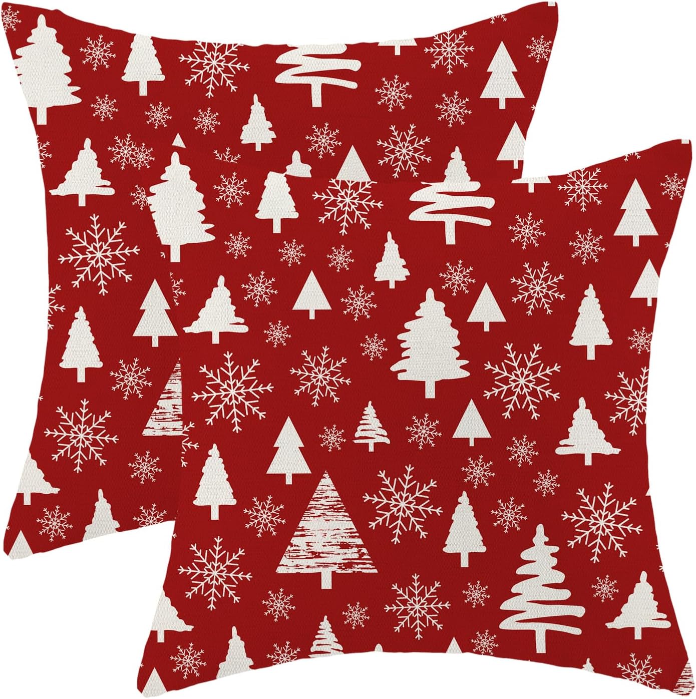 Gohdiwh Christmas Pillow Covers 18x18 Set of 2, Snowflake