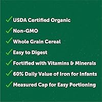 Vista 4 de Beech-Nut Cereal orgánico para bebé, cereales de avena etapa 1 para bebés, recipiente de 8 onzas (paquete de 6)