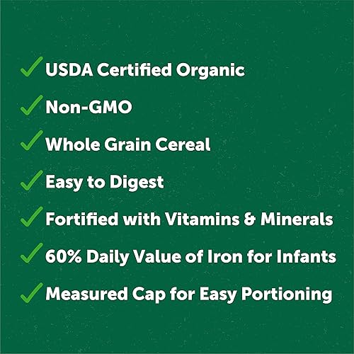 Miniatura 4 de Beech-Nut Cereal orgánico para bebé, cereales de avena etapa 1 para bebés, recipiente de 8 onzas (paquete de 6)