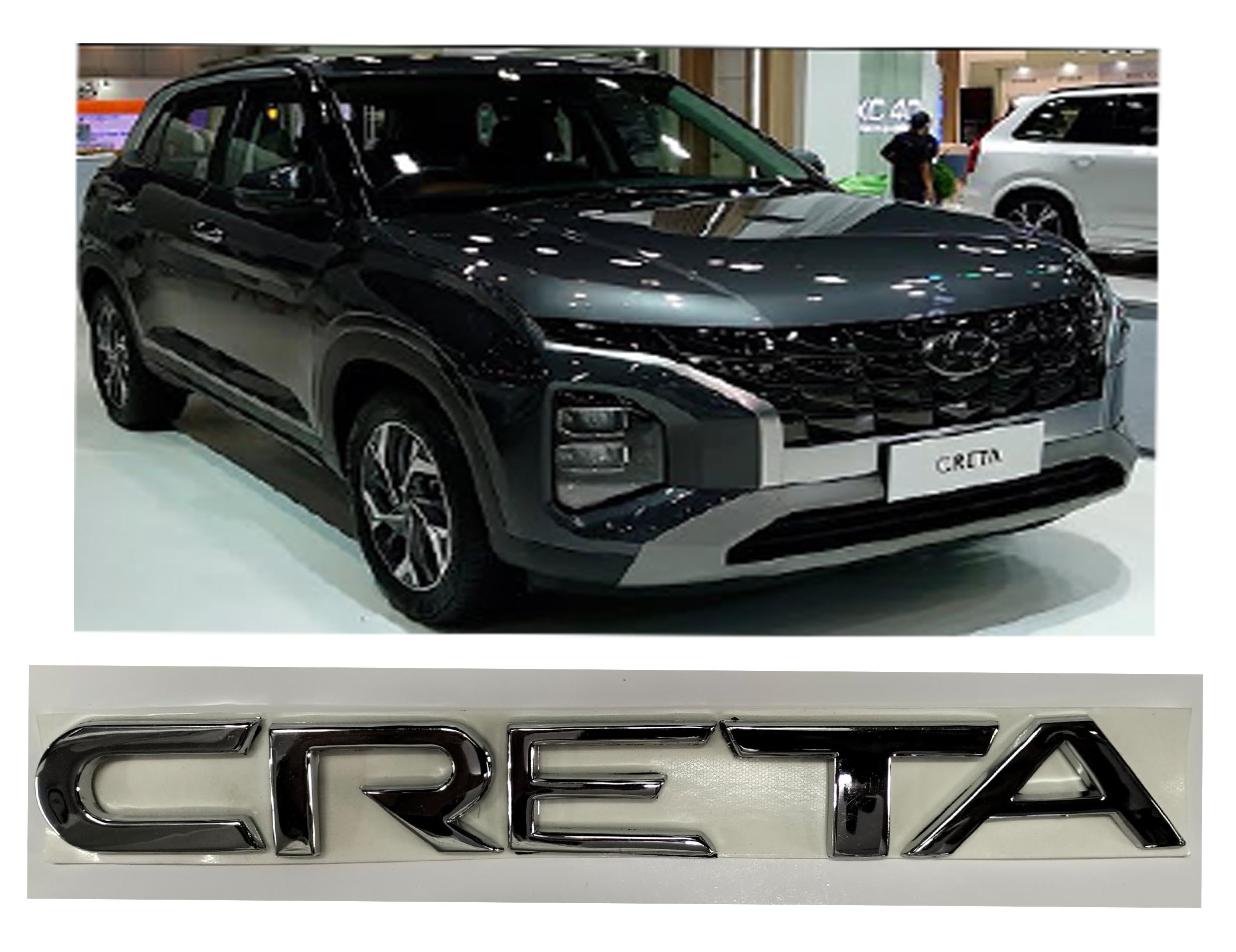 Emblem/Monogram/Decal/Sticker/Chrome for Creta (Set of 1 Pcs)