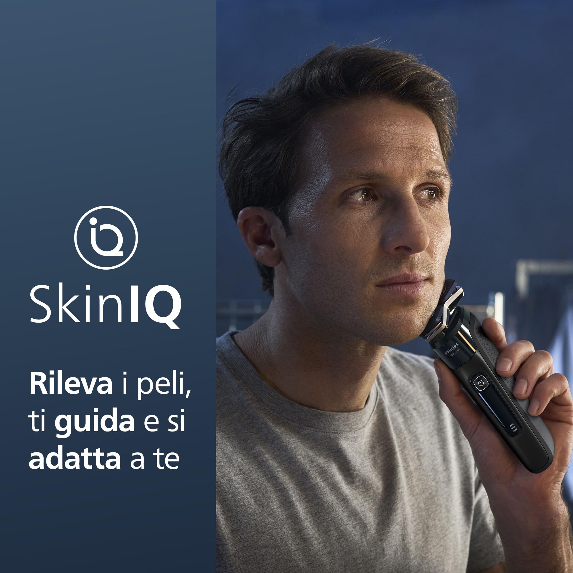 Philips Shaver Series 7000 - Rasoio elettrico uomo, umido e asciutto, rifinitore a scomparsa, base ricarica, custodia da viaggio, capsula e cartuccia Quick Clean (Modello S7886/55)