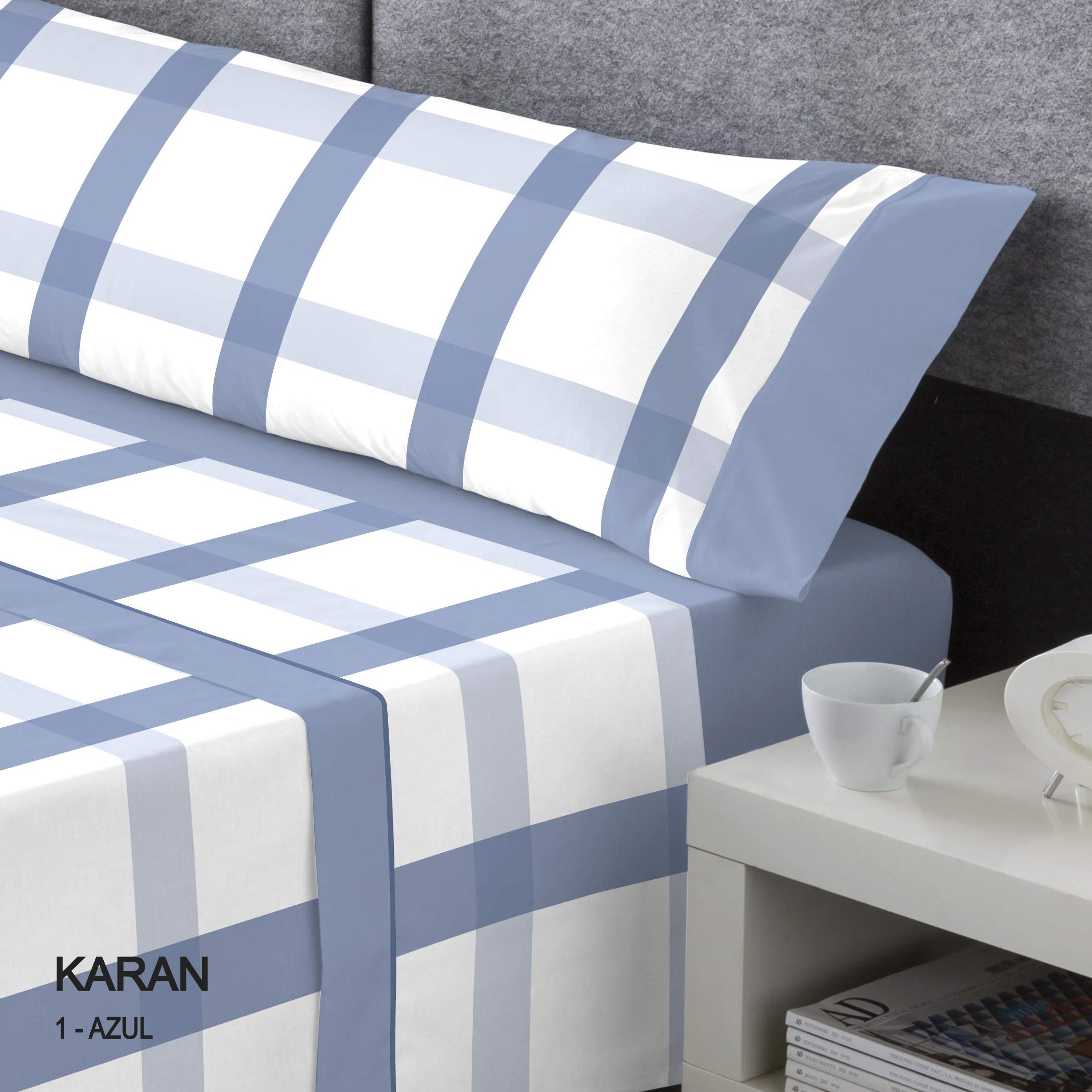 Franela Dart Karan Juego, Azul, Cama 105