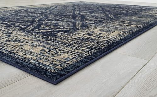 Miniatura 8 de Allstar - Alfombra decorativa moderna de 5 x 7, color azul medianoche (7' 0" x 4' 11")