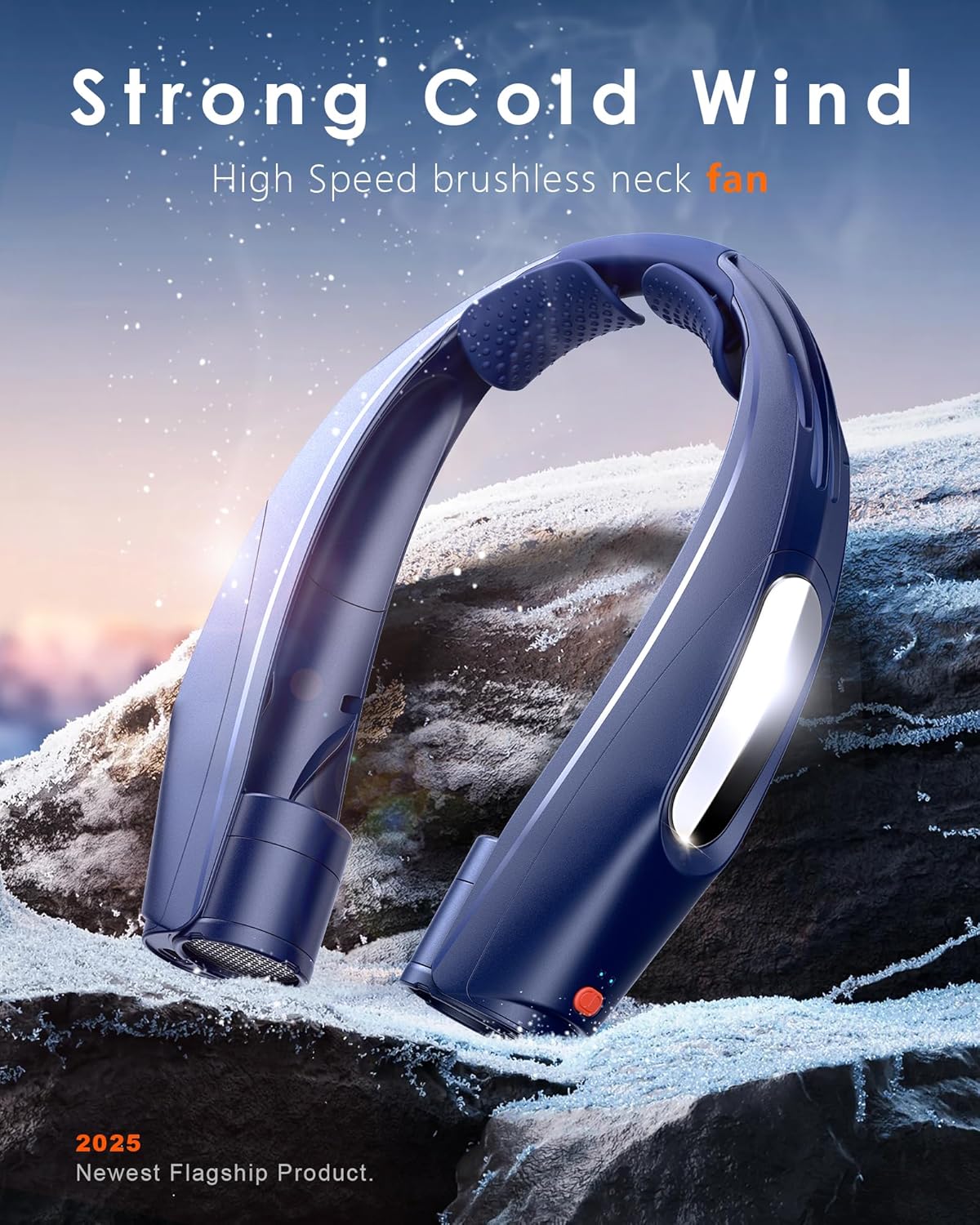 ZEEFO Portable Neck Fan, Hands Free Personal Fan- 6000mAh Battery Operated, Ultra-Quiet USB Rechargeable Fan with 6 Adjustable Speeds, Cooling Wearable Fan for Home, Office, Outdoor, Travel-Blue