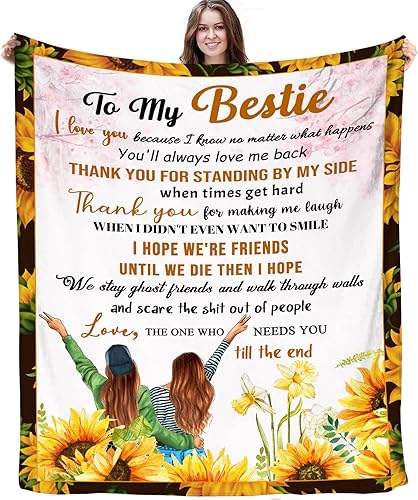 Manta de franela ultra suave para mujer para sofá cama regalo de amistad para amigos cumpleaños aniversario 80 x 60 pulgadas