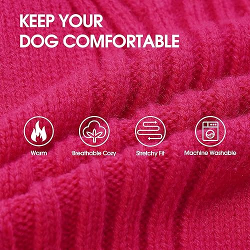 Miniatura 2 de IECOii XXL Dog Sweater,Thermal Knit Big Dog Sweater with Sleeve,Pet Turtleneck Doggy Sweatshirt for Extra Large Dogs Boy Girl,Stretchy Large Dogs