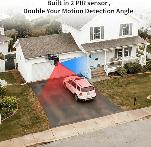 Miniatura 4 de Cámaras de seguridad inalámbricas para exteriores alimentadas por energía solar para seguridad del hogar, cámara exterior de visión de 360°, Paquete