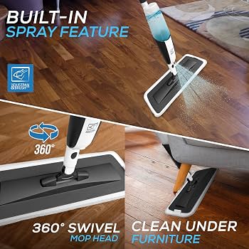 York Swiveling Microfiber Mop – Round Tip, Washable Pads, Compatible With Spray Mops - View #6