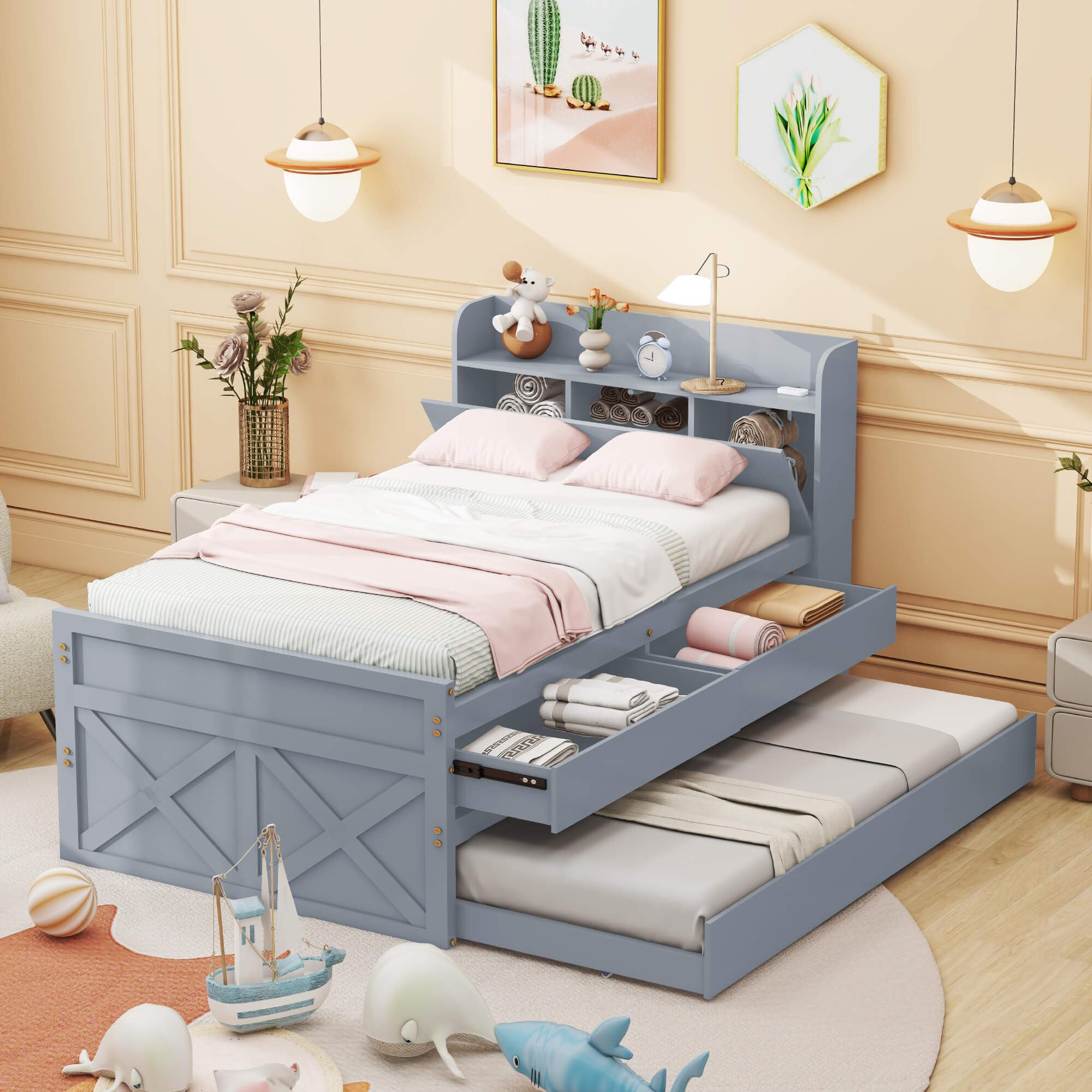 Letto Castello Letto A Forma Di Barca Per Bambini Con Letto