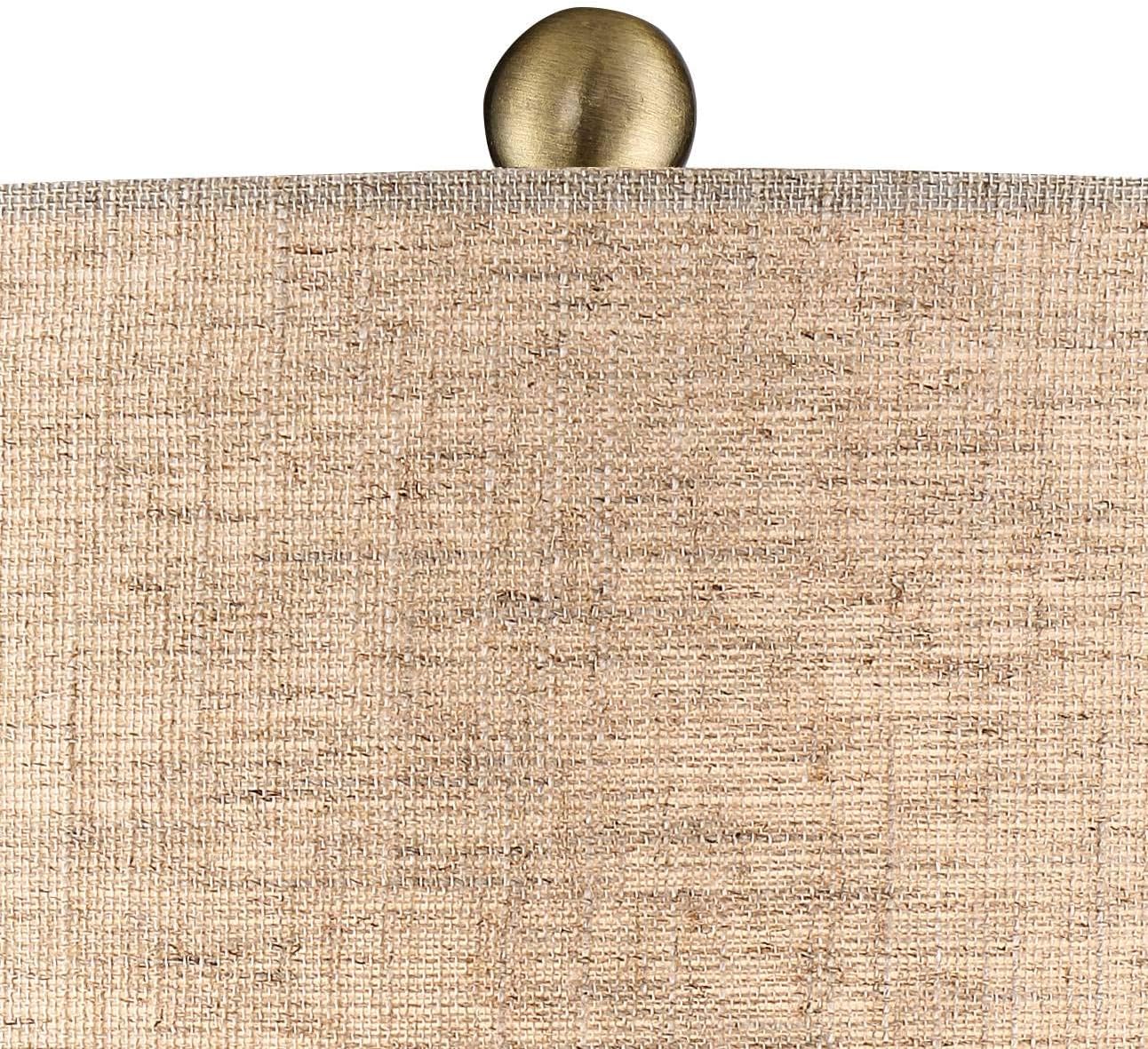 360 Lighting Emma Mid Century Modern 3-Way Table Lamp with Table Top Dimmer 21" High Wood Brown Finish Ceramic Tan Drum Shade for Cottage Core Living Room Bedroom House Bedside Nightstand Home