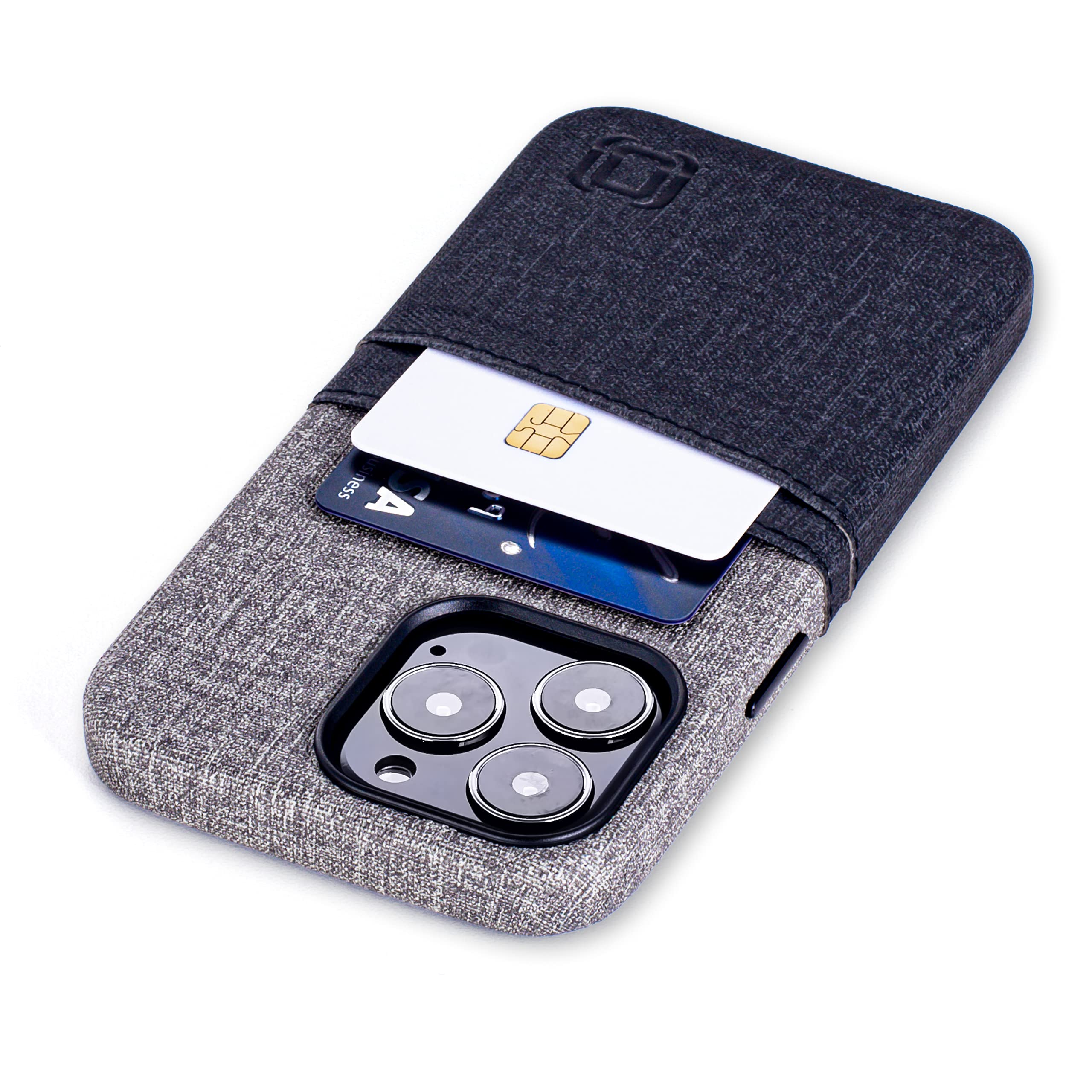 Dockem Brieftaschen-Hülle Für IPhone 13 Pro | Mit Magnetischer Metallplatte & 2 Kartenfächern | Canvas-Kunstleder